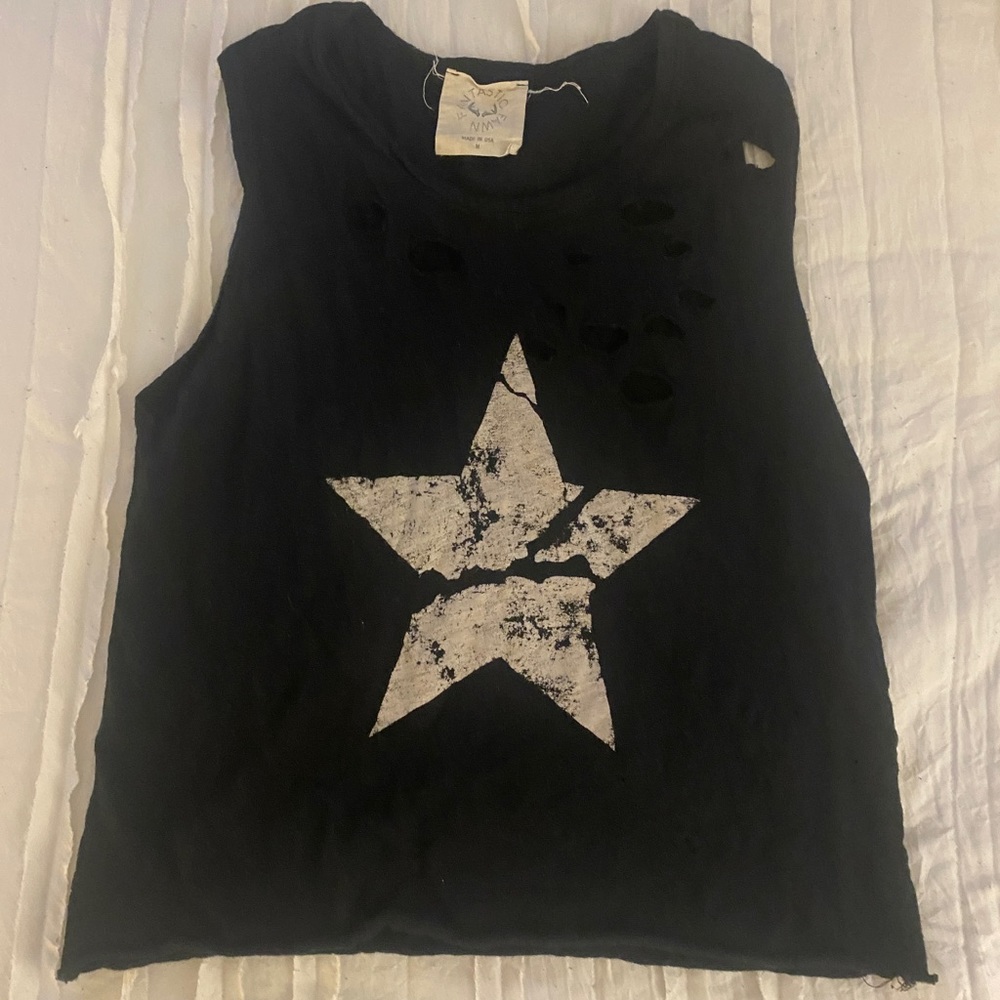 Black tank-top with white star